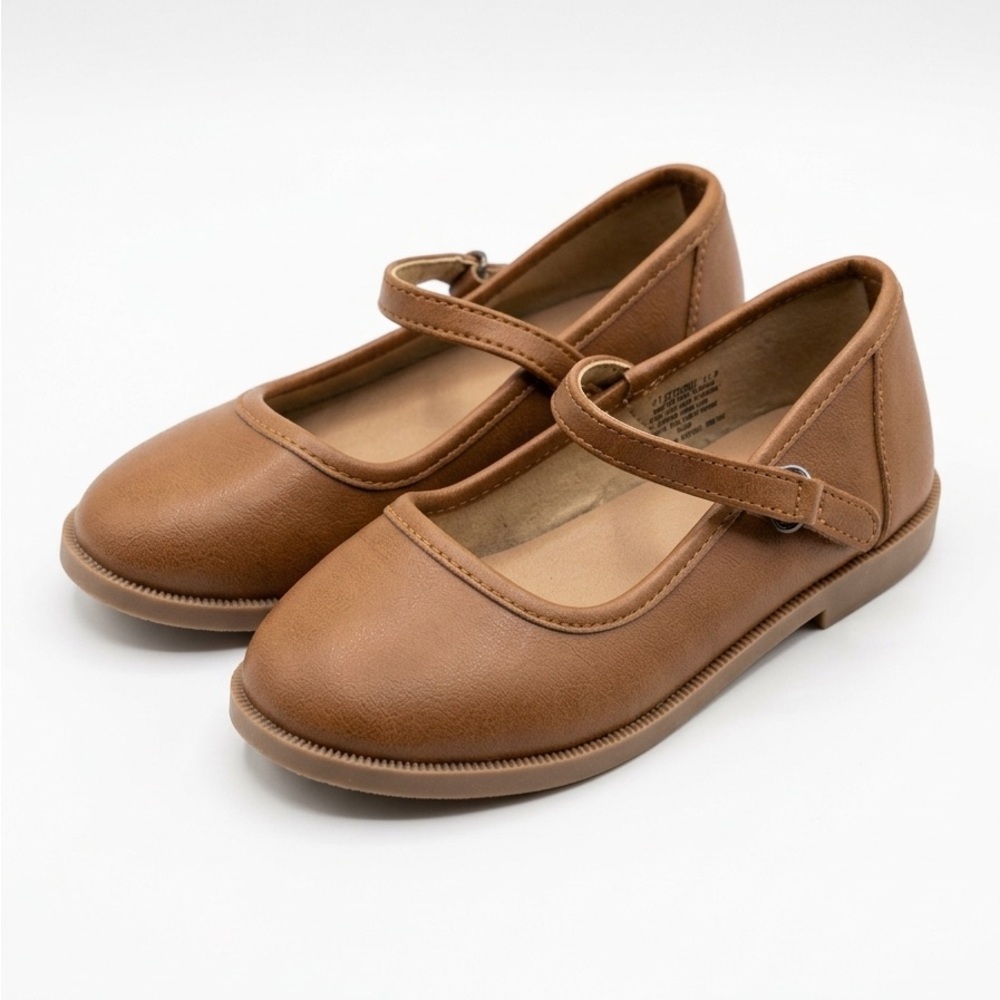 Old Navy Girls Faux-Leather Uniform Mary Jane Shoes Brown Size 11 Classic